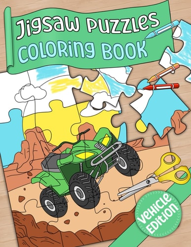 Jigsaw Puzzles Coloring Book Vehicle Edition