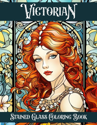 Victorian Stained Glass Coloring Book Intricate Vintage Style Illustrations For Adults