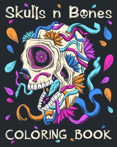 Skulls N Bones Skulls N Bones Adult Coloring Book in a 25 Page Day of the Dead Illustrative Style