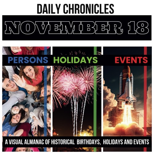 Daily Chronicles November 18 A Visual Almanac of Historical Events, Birthdays, and Holidays