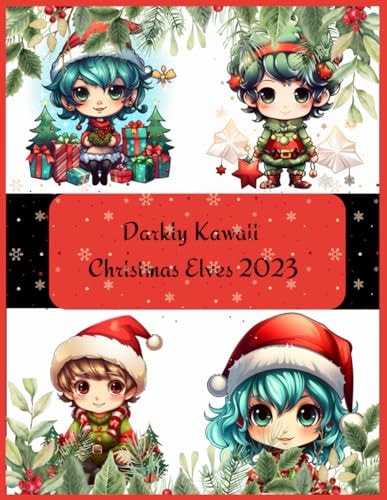 Gothic Kawaii Elf Christmas Coloring Book