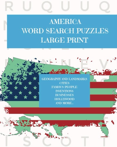 America Puzzle Activity Book for Teens and Adults: Large Print