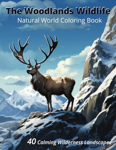 Woodlands Wildlife Natural World Coloring Book 40 Calming Wilderness Landscapes