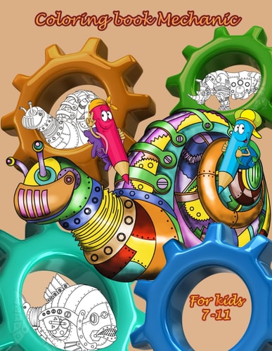 Coloring Book Mechanic Coloring Book 96 Pages 8.5 X 11 Inch