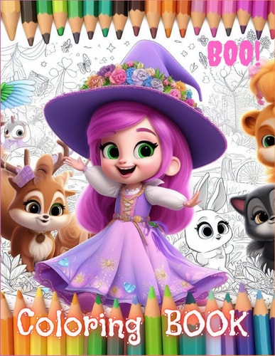 Halloween Coloring Book for Girls Halloween Coloring Book for Girls Over 3 Years Old, You Will Spend Magical Moments Coloring the Friends of the Little Witch Abra