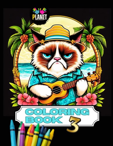 Grumpie Cats Coloring Book for Kids and Adults - Stress Relief, Coloring Gift - Cat Illustrations