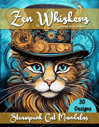 Zen Whiskers Steampunk Cat Mandalas