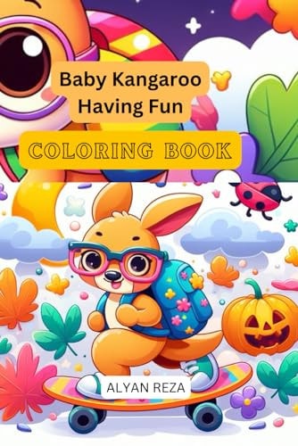 Baby Kangaroo Having Fun Coloring Book