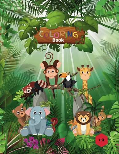 A-Z Animals First Coloring Book For Toddler 1-3 Years Simple Easy Style Diverse Illustration