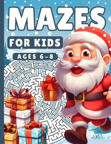 Mazes For Kids Ages 6-8 Activity Book For Boys Girls I 100+ Fun Puzzle Mazes I Christmas Stocking Stuffers Kids