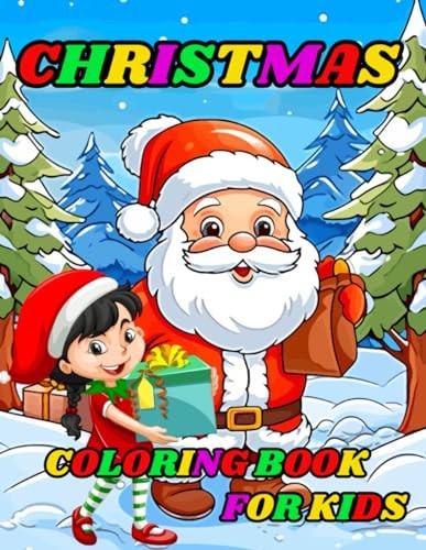 Christmas Coloring Book For Kids Features 50 Adorable Santa Claus-themed Simple and Kid-friendly Designs.