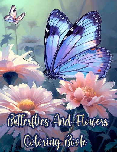 Butterflies and Flowers Coloring Book