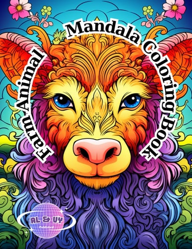 Farm Animal Mandala Coloring Book Adults Coloring Book Adults