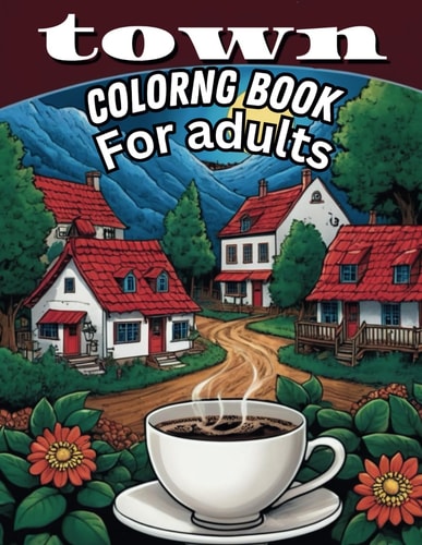 Town Coloring Book An Adult Coloring Book Featuring Beautiful and Relaxing Cafe and Houses and Rues