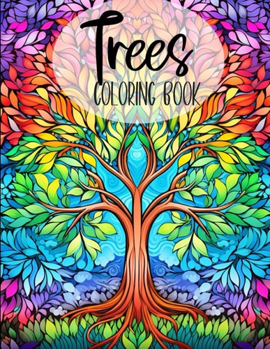 Trees Coloring Book Beautiful Mandala Tree of Life Design Coloring Pages / Easy and Simple Designs for Stress Relief & Relaxation / 8.5x11 100 Pages