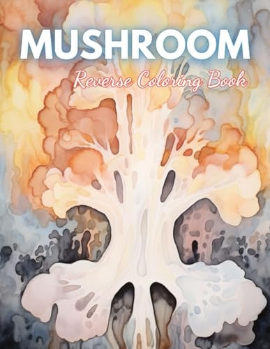 Mushroom Reverse Coloring Book High Quality Beautiful Stress Relief Design