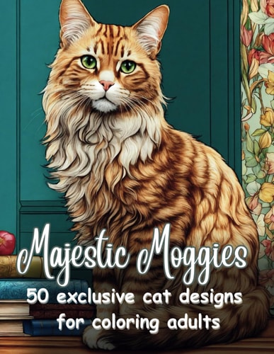 Majestic Moggies 50 Exclusive Cat Designs for Coloring Adults