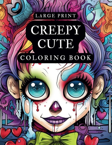 Large Print Creepy Cute Coloring Book