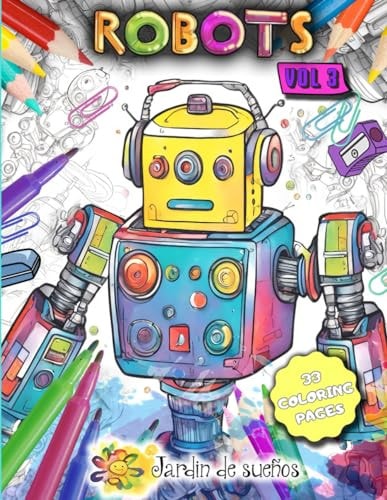 Robots (vol 3) Coloring Book for Kids
