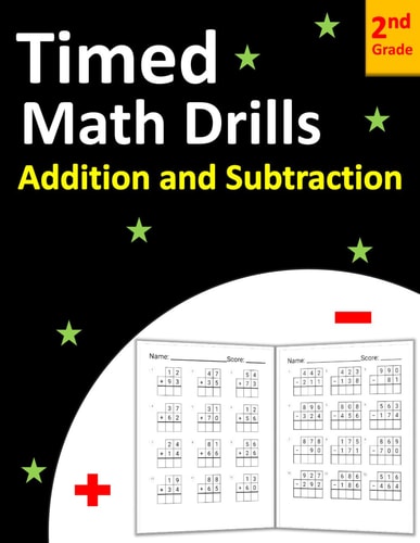 Timed Math Drills 2nd Grade 100 Days of Timed Tests Addition and Subtraction Exercise Sheet : Add and Subtract Math to Learn for Kids with Answer Key: 2 Digit, 3 Digit and More