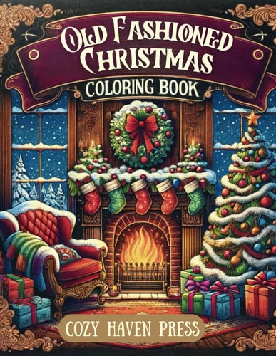 Old Fashioned Christmas Coloring Book Over 40 Nostalgic, Vintage Coloring Pages for Holiday Stress and Anxiety Relief for Adults