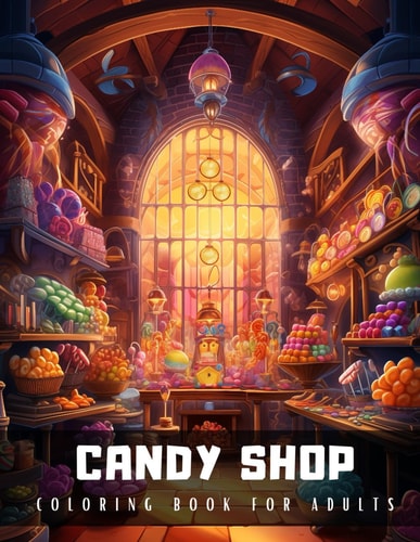 Candy Shop Coloring Book for Adults An Adult Coloring Book with Detailed Illustrations of Candy Shop Interiors, Perfect for Stress Relief and Relaxation - 50 Coloring Pages