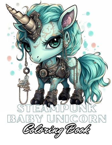 Steampunk Baby Unicorn Coloring Book for Adults 100+ New Designs for All Ages