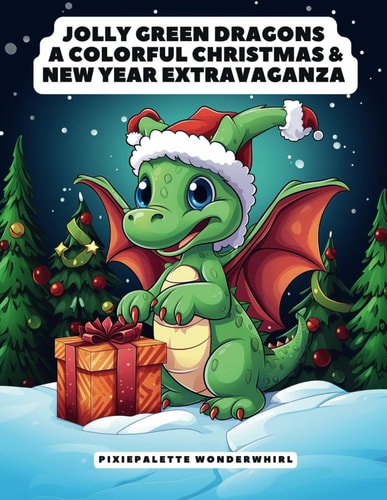 Jolly Green Dragons 115 Pages of Colorful Christmas & New Year Extravaganza for Kids: Whimsical Adventures with Cute Little Dragons in Christmas Festivities