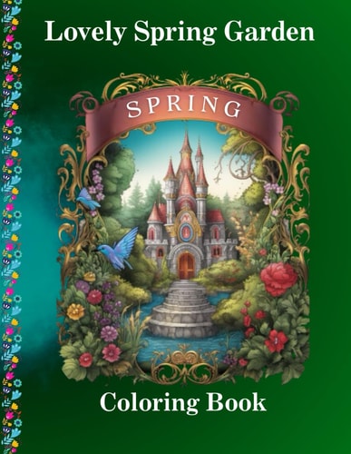 Lovely Spring Garden Coloring Book 50 Enchanting Spring Garden Images - Relaxing and Relieving Coloring Activities . Flowers, Trees and Scenic Yards and Houses - Special Gift For Everyone