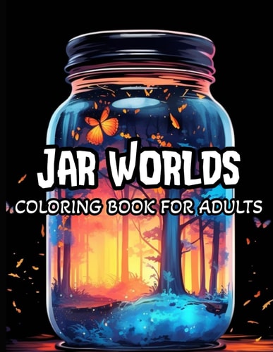 Jar Worlds Coloring Book For Adults Coloring Book For Adults And Teens Featuring Tiny Worlds with Cute Flowers, Fantasy Scenes, City Life And More For Stress Relief And Relaxation!