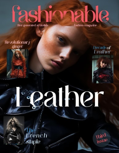 Fashionable Magazine Leather - Third Issue - First Generated Ai Models - Fashion Magazine - Journey Into The Fashion World: Leather - Third Issue - For Adults who Have a Passion for Fashion