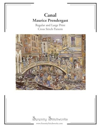 Canal Cross Stitch Pattern - Maurice Prendergast Regular and Large Print Cross Stitch Chart