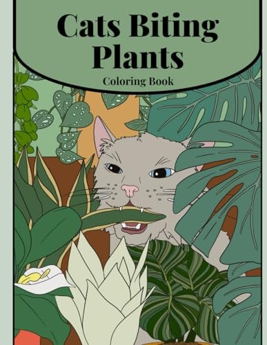 Cats Biting Plants Coloring Book