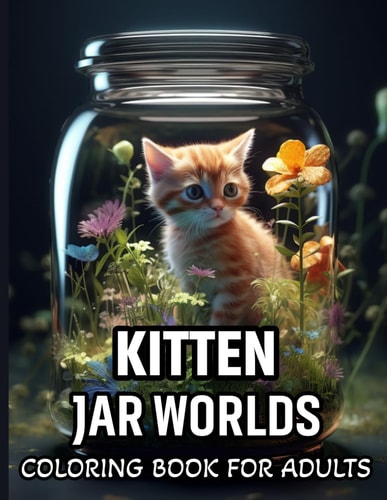 Kitten Jar World Coloring Book For Adults A Coloring Book of Beautiful Illustrations Featuring Cute Kitten for Adults, Teens For Relaxation And Stress Relief!