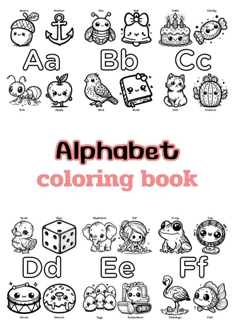 Alphabet coloring book: Children's coloring pages + word search puzzles