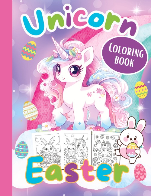 Unicorn Easter Coloring Book -Easter Coloring Books for Kids