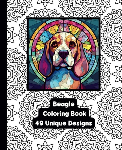 Beagle - Dog - Adult Coloring Book - 49 Unique Designs