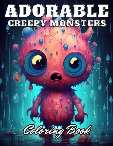 Adorable Creepy Monsters Coloring Book High Quality +100 Adorable Designs