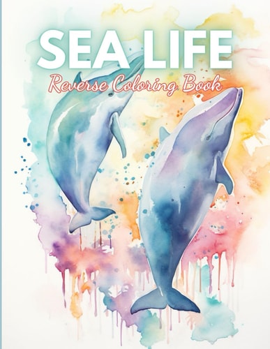 Sea Life Reverse Coloring Book High Quality Beautiful Stress Relief Design