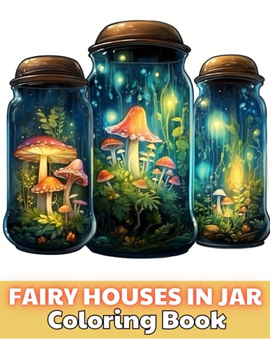Fairy Houses in Jar Coloring Book For Adults 100+ New and Exciting Designs for All Fans