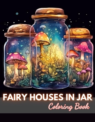 Fairy Houses in Jar Coloring Book For Adults 100+ New and Exciting Designs
