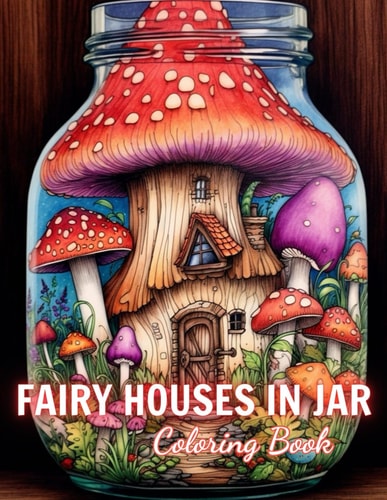 Fairy Houses in Jar Coloring Book For Adults High-Quality and Unique Coloring Pages