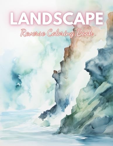 Landscape Reverse Coloring Book High Quality Beautiful Stress Relief Design