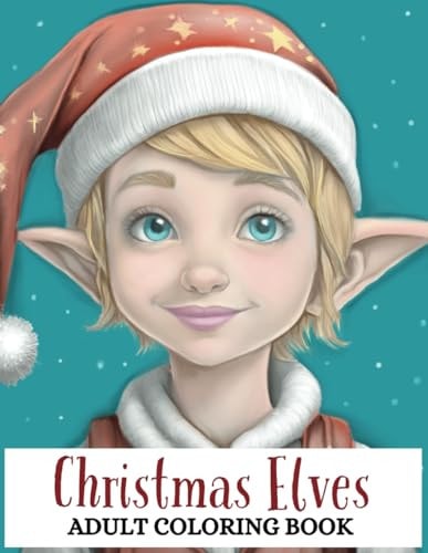 Christmas Elves Adult Coloring Book