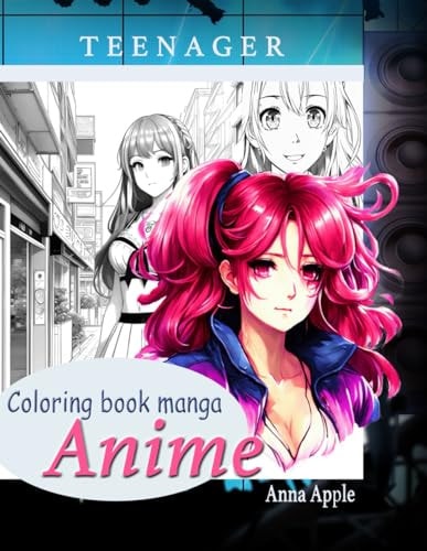 Teenager Anime Coloring Book Manga Grayscale Coloring Book, Teenager Coloring Books for Girls