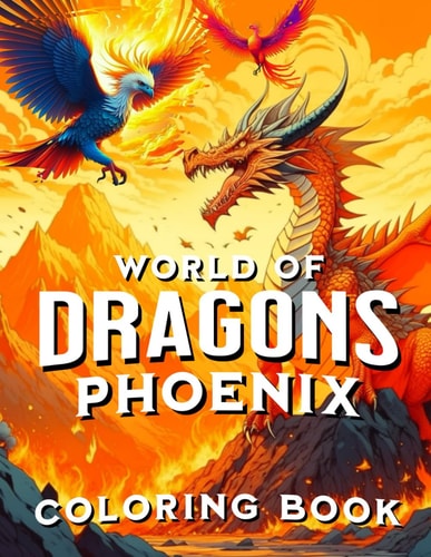 World of Dragons Phoenix Coloring Book Gifts of Mythical Fantasy Creatures Color Pages