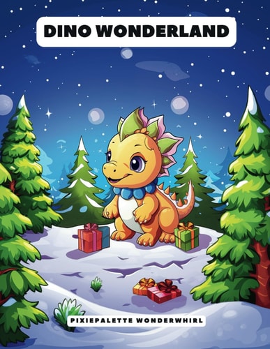 Dino Wonderland A Christmas Coloring Adventure for Kids: Festive Fun with Cute Dinosaurs in Holiday Scenes