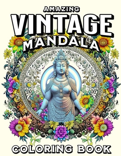 Amazing Vintage Mandala Coloring Book Rare Ancient Statues Design Collections Pages