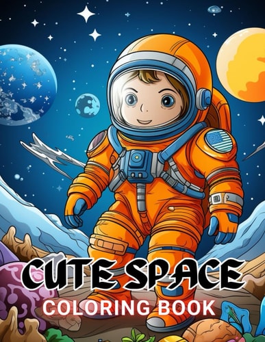 Cute Space Coloring Book for Kids 100+ High-Quality and Unique Coloring Pages For All Fans