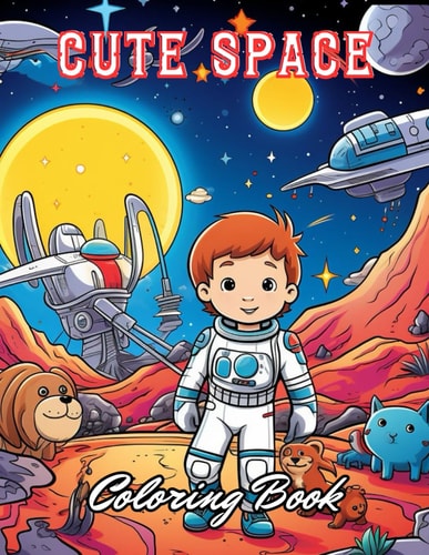 Cute Space Coloring Book for Kids High Quality and Unique Colouring Pages